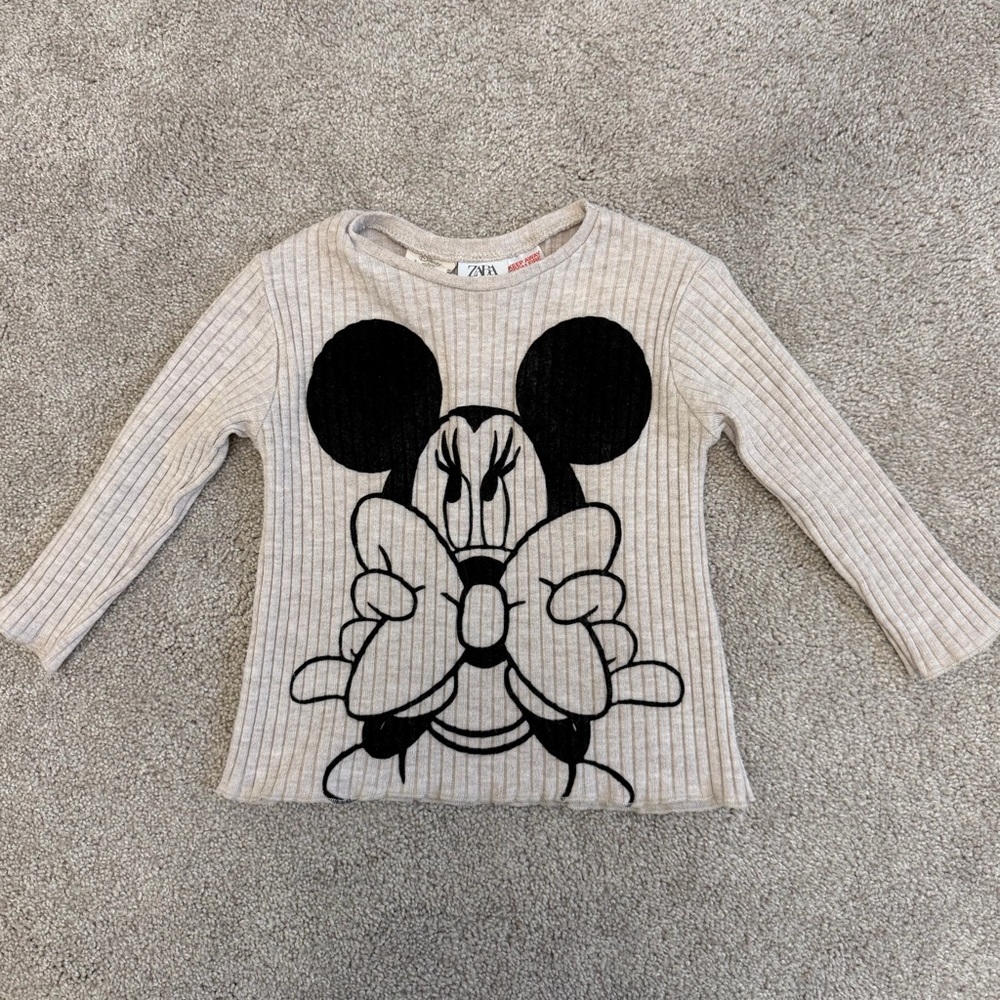 Zara Kids Minnie Mouse Long Sleeve Shirt
